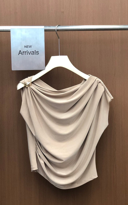 Wide Cowl Neck Design Top